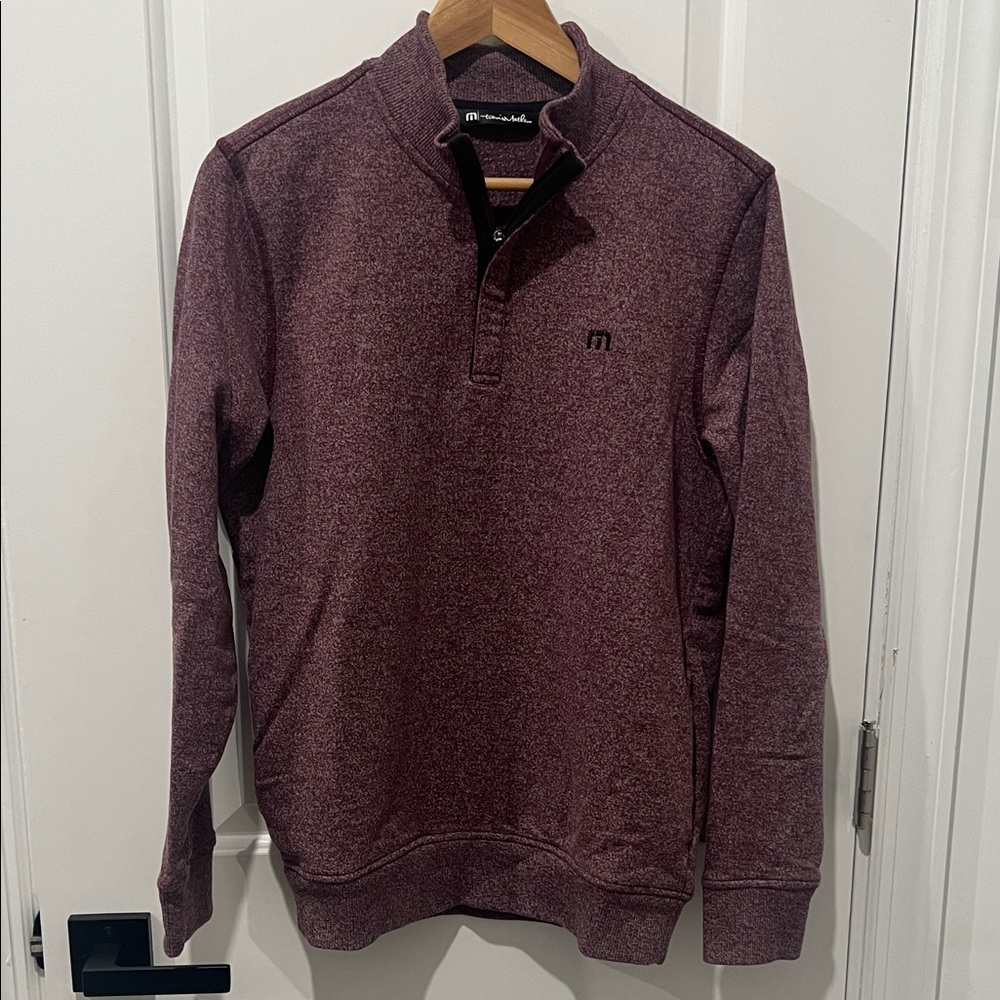 Travis Mathew Burgundy Quarter Zip Sweater, Size Small‎